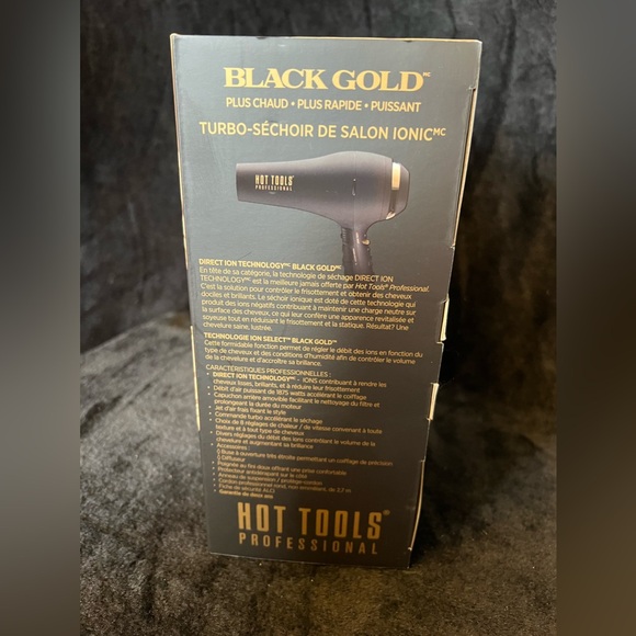 Professional hairdryer, black and gold. - Picture 3 of 3